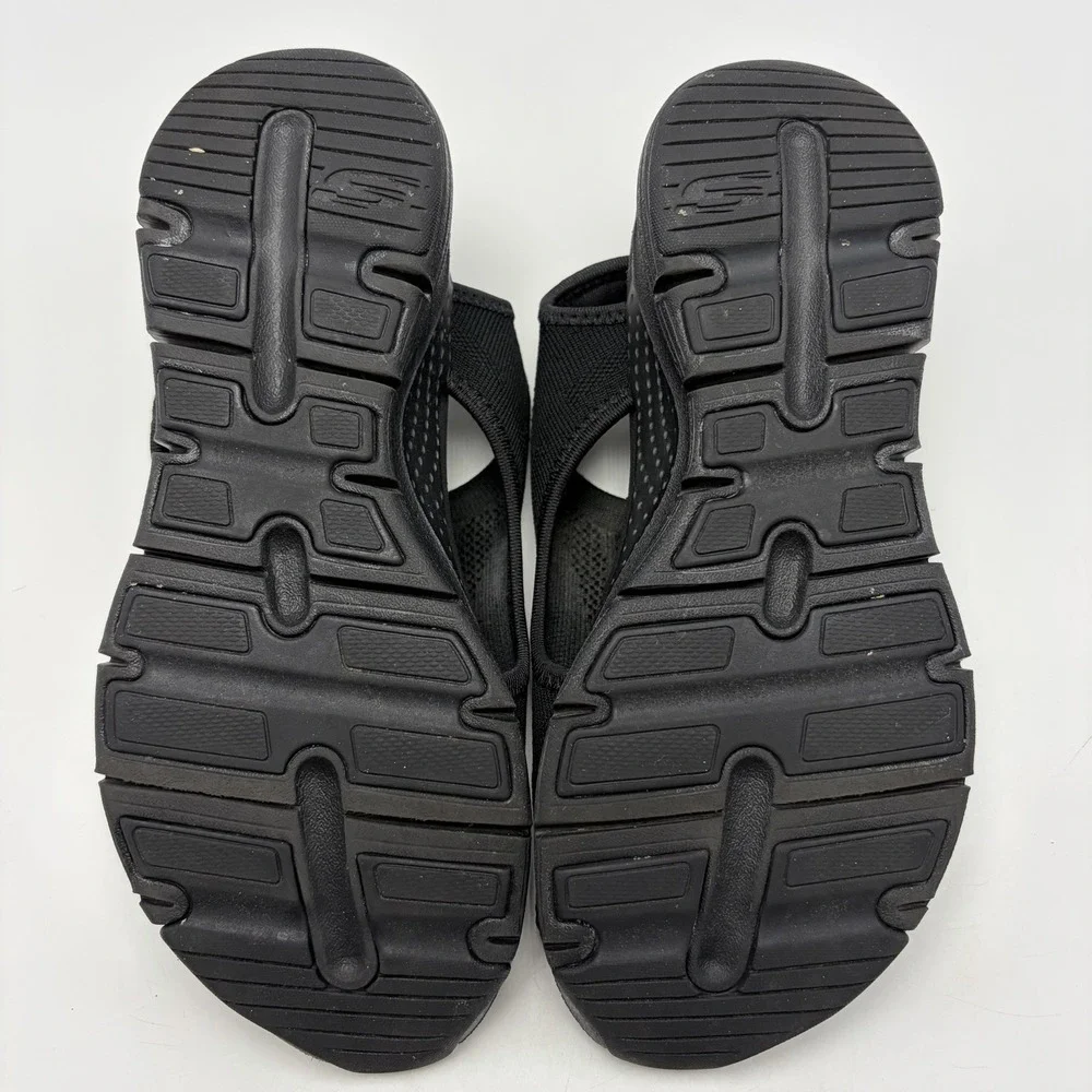Skechers Arch Fit City Catch Sandals Womens 6 Black Textured Knit Comfort Sling